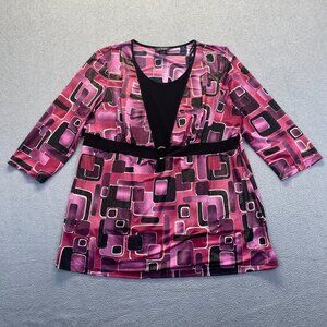 Lane Bryant Blouse V Neck Tunic Top  Size 22/24 Stretch